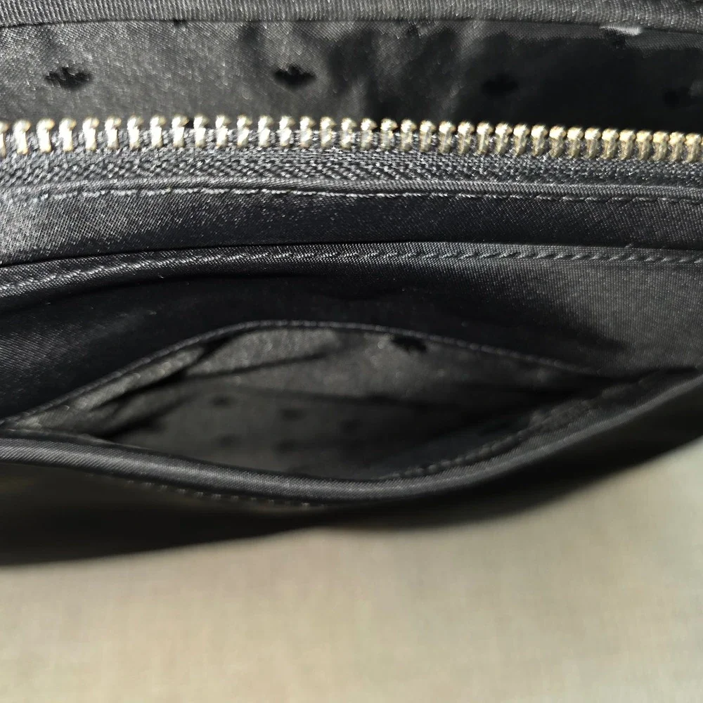 Kate Spade Black Nylon Laptop Bag Briefcase Crossbody Gold Hardware Tech Case